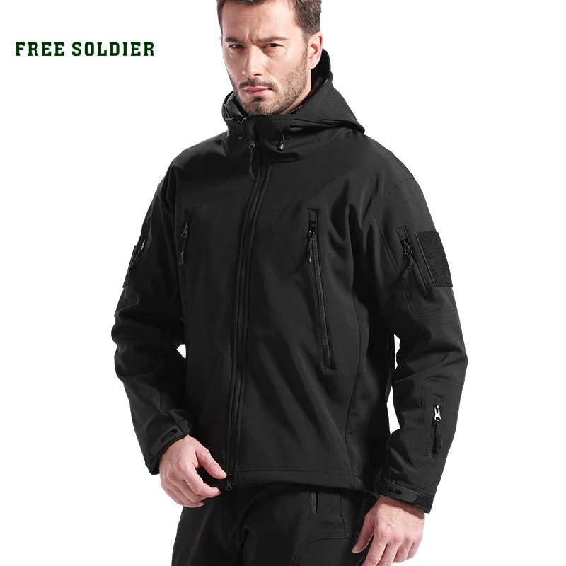 FREE SOLDIER-ropa de deporte al aire libre para hombre, chaquetas de acampada, escalada, senderismo, tejido polar Softshell, impermeable al instante