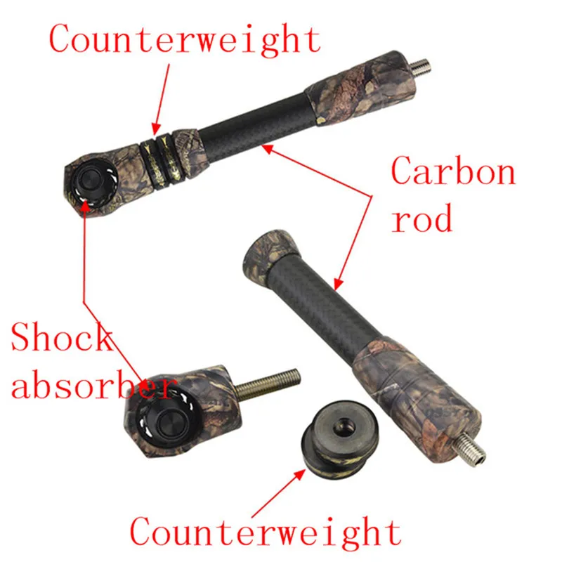 Estabilizador de arco compuesto de caza, varilla de amortiguación para tiro con arco, amortiguador de equilibrio, equipo de choque, 1 ud. - imagen 2