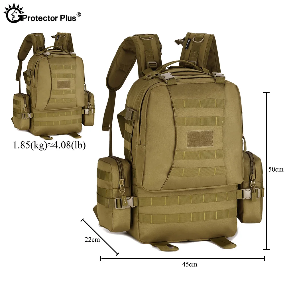 Mochila táctica de gran capacidad, bolsa militar para acampar al aire libre, viajes, senderismo, 50L - imagen 3