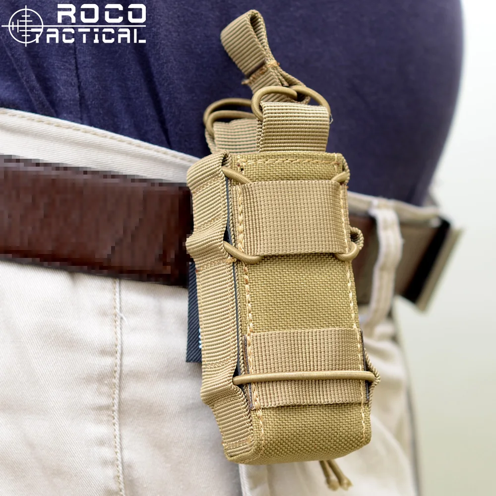 Bolsa táctica militar ROCOTACTICAL para revistas, apilador abierto MOLLE, bolsa individual Mag para linterna táctica M1911 92F - imagen 2