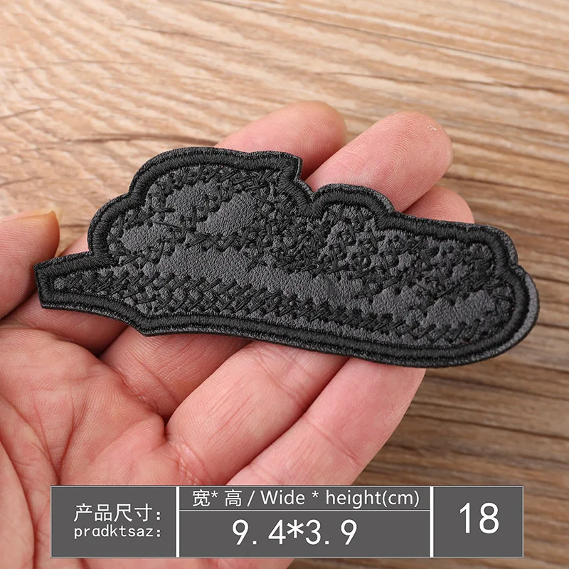 Leather plain embroidery Badge (18)