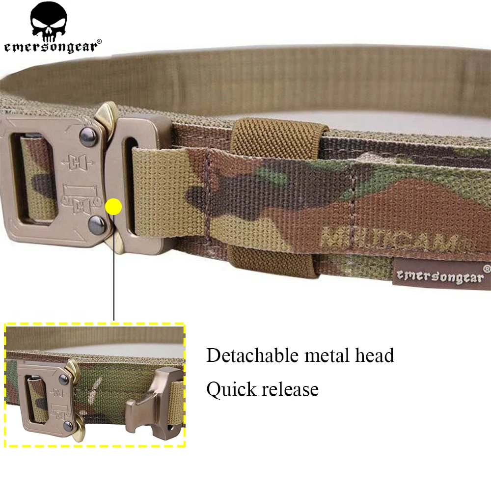 EMERSONGEAR-cinturón táctico para hombre, accesorio duro de 1,5 pulgadas para disparar, para caza de Airsoft civil, Camuflaje Multicam Emerson EM9250 - imagen 3