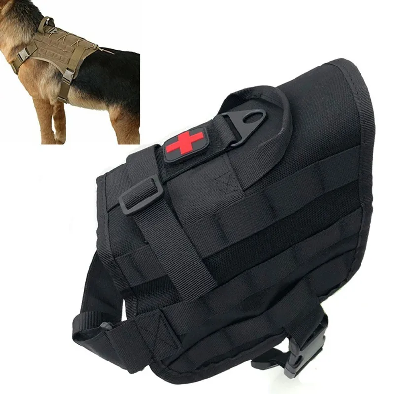 Chaleco táctico de nailon para entrenamiento de perros al aire libre, ropa impermeable, cubiertas traseras para perros, Molle de combate, resistente al desgaste - imagen 2