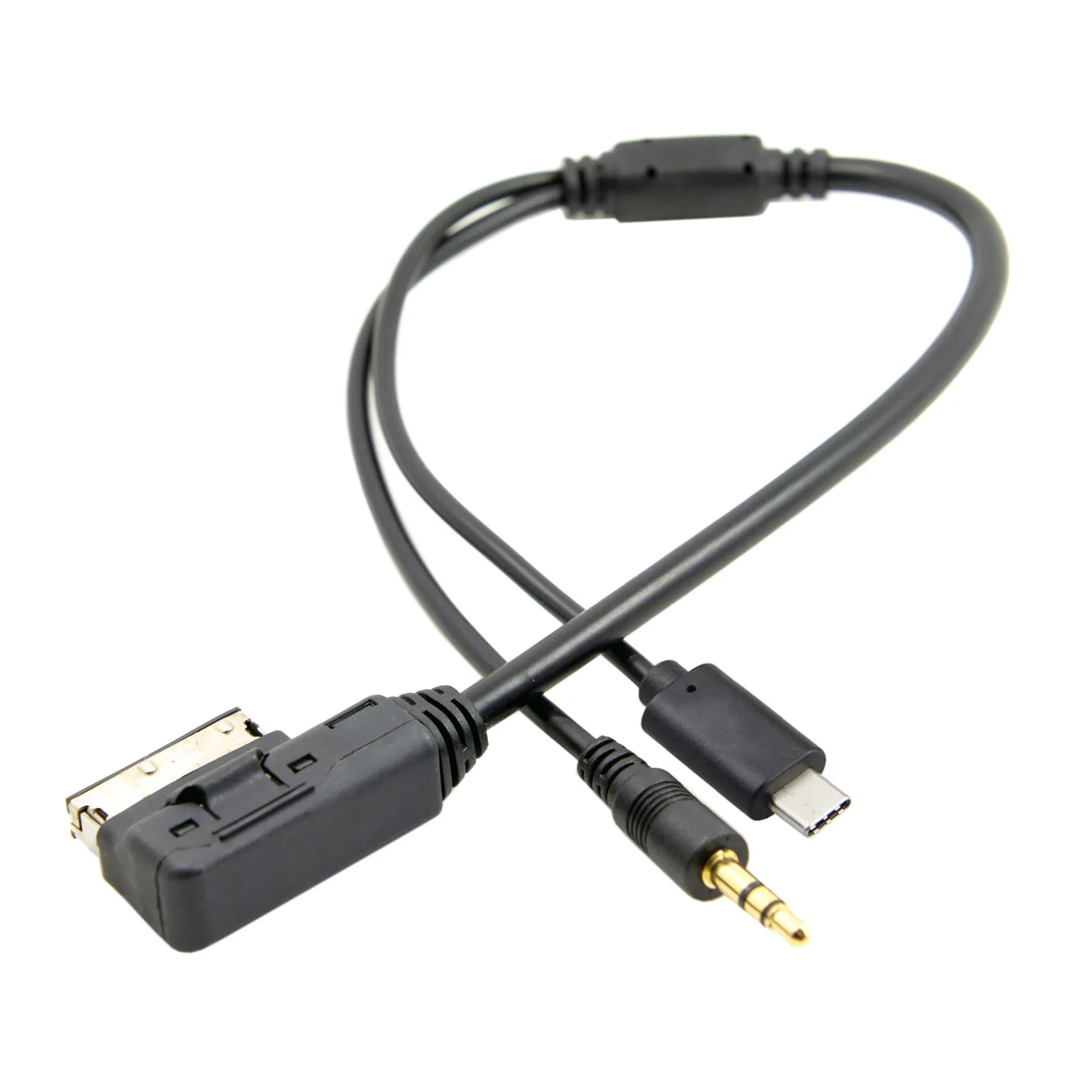 CY Media In AMI MDI a estéreo, Cable adaptador auxiliar de Audio y USB-C de 3,5mm para coche VW AUDI 2014 A4 A6 Q5 Q7 - imagen 2