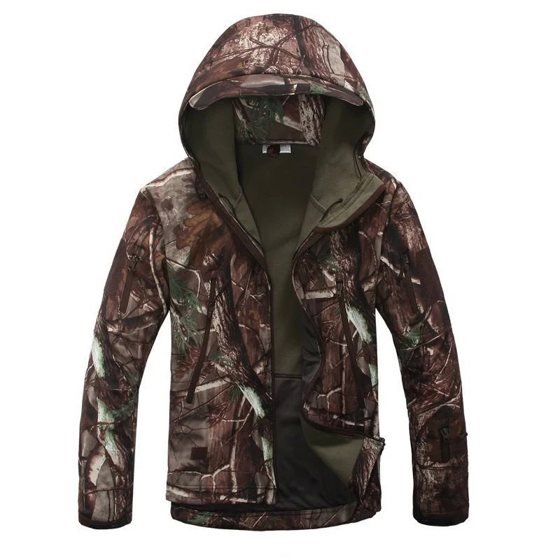 Chaqueta táctica militar multiusos de piel de tiburón para hombre, chaqueta polar de concha suave para caza al aire libre, chaqueta cálida impermeable a prueba de viento para combate - imagen 5