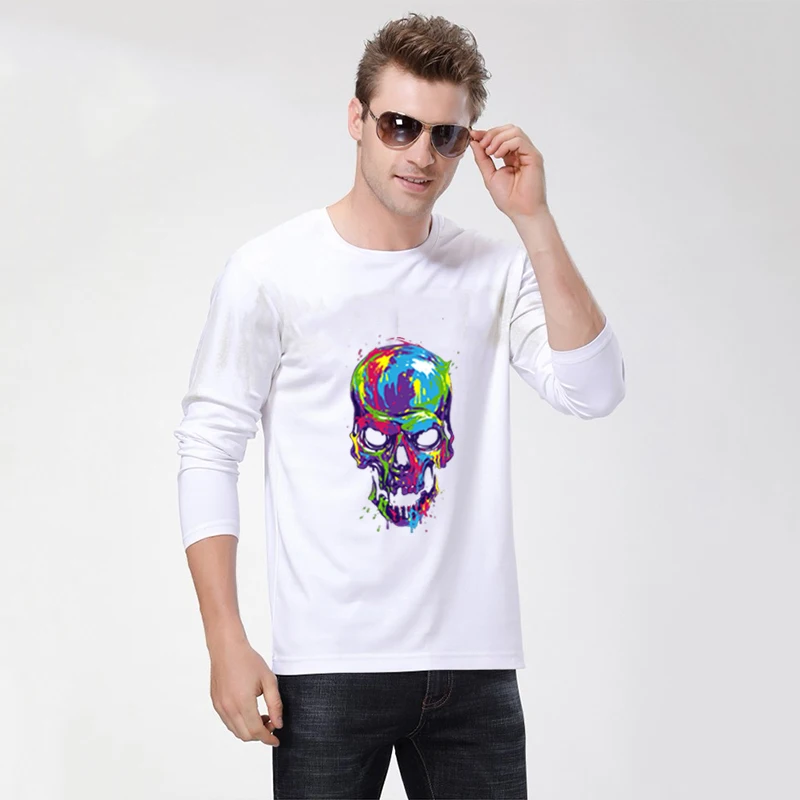 Prajna parches térmicos para planchar en la ropa, pegatinas de transferencia de calor para planchar en la ropa, estilo de Calavera, camiseta DIY - imagen 2