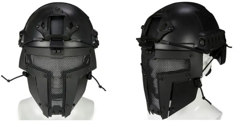 Máscara táctica de alambre de acero, máscara de malla completa para casco, cercado, caza, deporte al aire libre, protección de hierro, Samurai - imagen 3