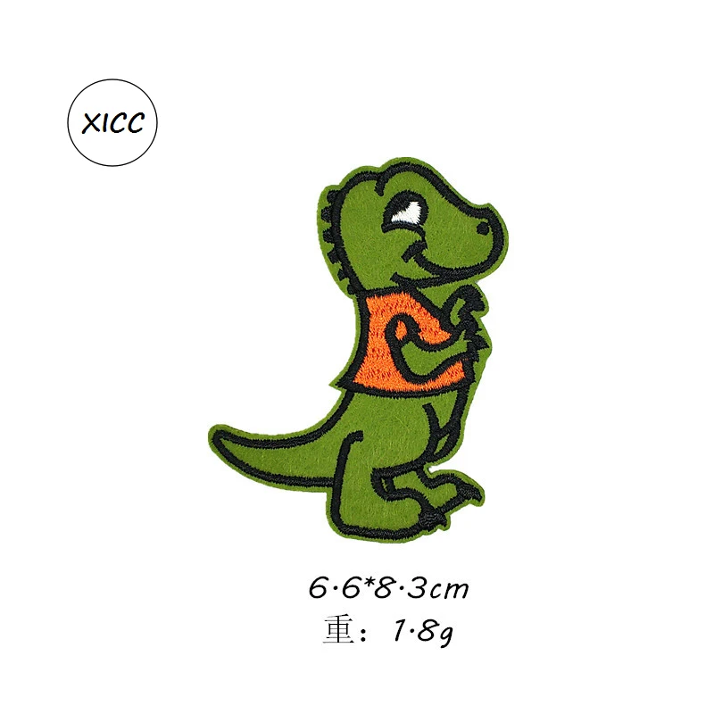 XICC-Parches bordados de dibujos animados de Parque jurásico, tiranosaurio de dinosaurio, Estegosaurio, ropa, pegatinas con agujeros de vaquero, apliques, novedad de 2019 - imagen 4