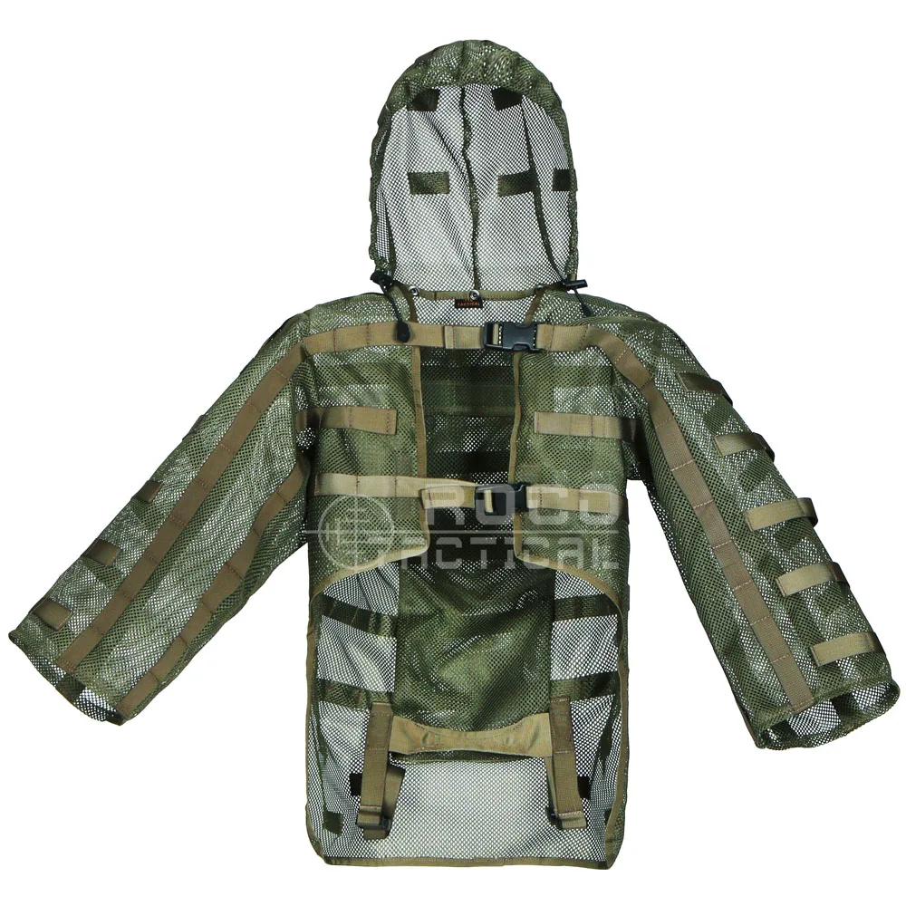 Traje de francotirador Tog Ghillie, base de hidratación Compatible, abrigos de francotirador transpirables, capuchas de Viper, verde militar/negro - imagen 3
