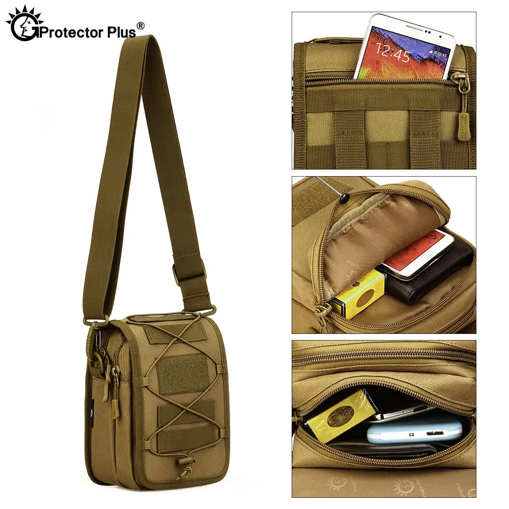 PROTECTOR PLUS bolso táctico, bandolera militar, bolsa Molle de un solo hombro, nailon, deporte al aire libre, pesca, Camping, bandolera - imagen 3
