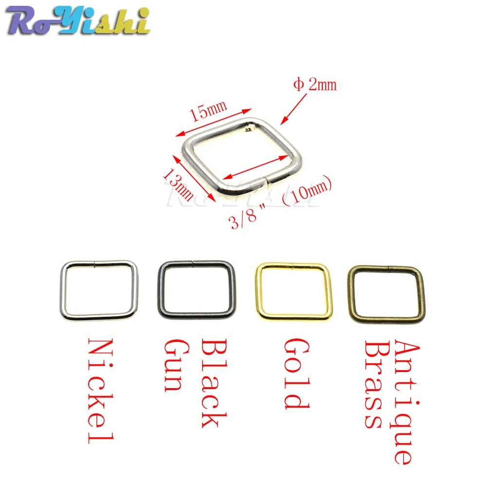 10 unids/pack de bucles de anillo rectangulares formados de alambre de Metal para correas 10 12 15 20 25 32 38mm - imagen 2
