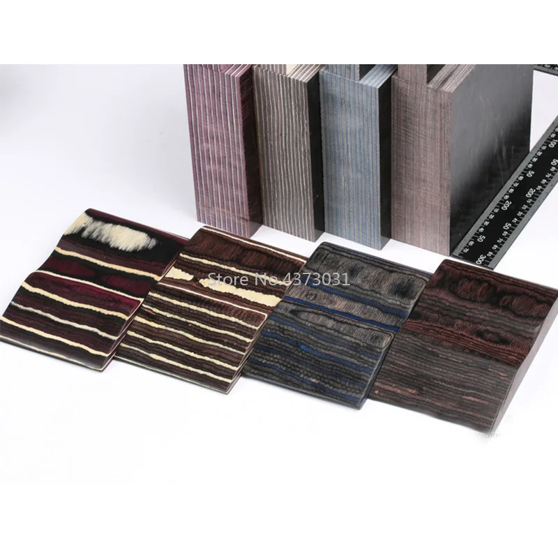 1 pieza, 4 colores, mangos de cuchillo DIY, material para hacer espacios en blanco de madera, piezas de mango de madera de Color, empuñaduras de 120x40x10mm - imagen 2