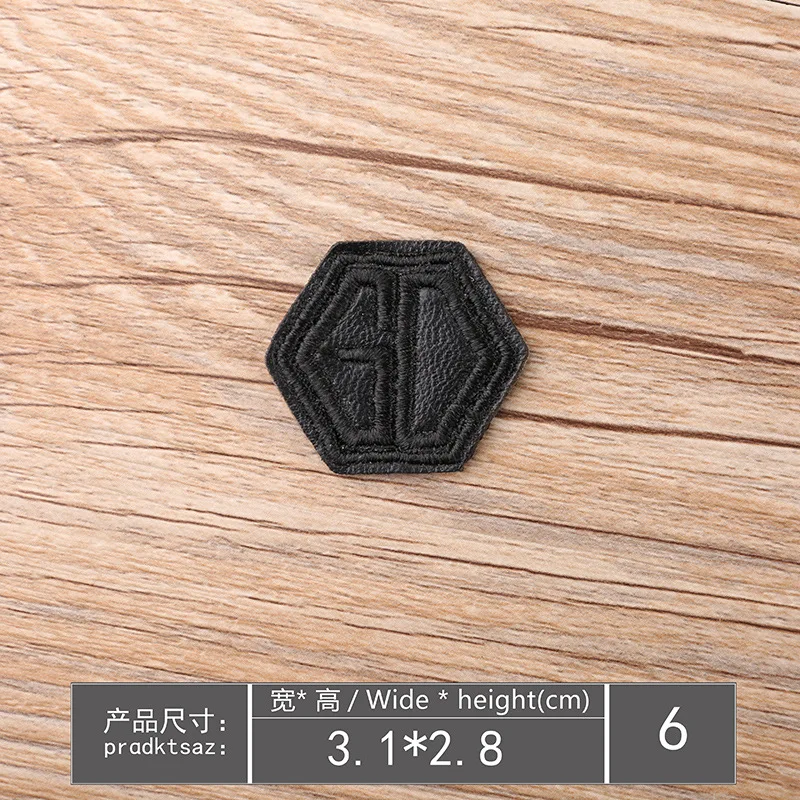 Leather plain embroidery Badge (6)