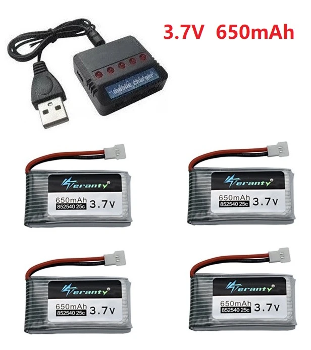 Teranty Power-batería li-po de 3,7 V y 650mAh, cargador recargable para SYMA X5C, X5C-1, X5, H5C, X5SW, 852540, 3,7 V, Lipo Drone - imagen 5
