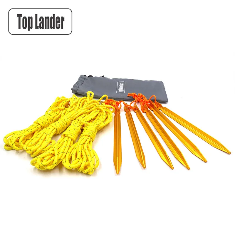 Clavijas de tienda de aluminio ultraligeras y cuerda reflectante Guy Line, clavos de cuerda a prueba de viento, acampar al aire libre, lona, refugio, toldo, accesorios de tienda - imagen 2