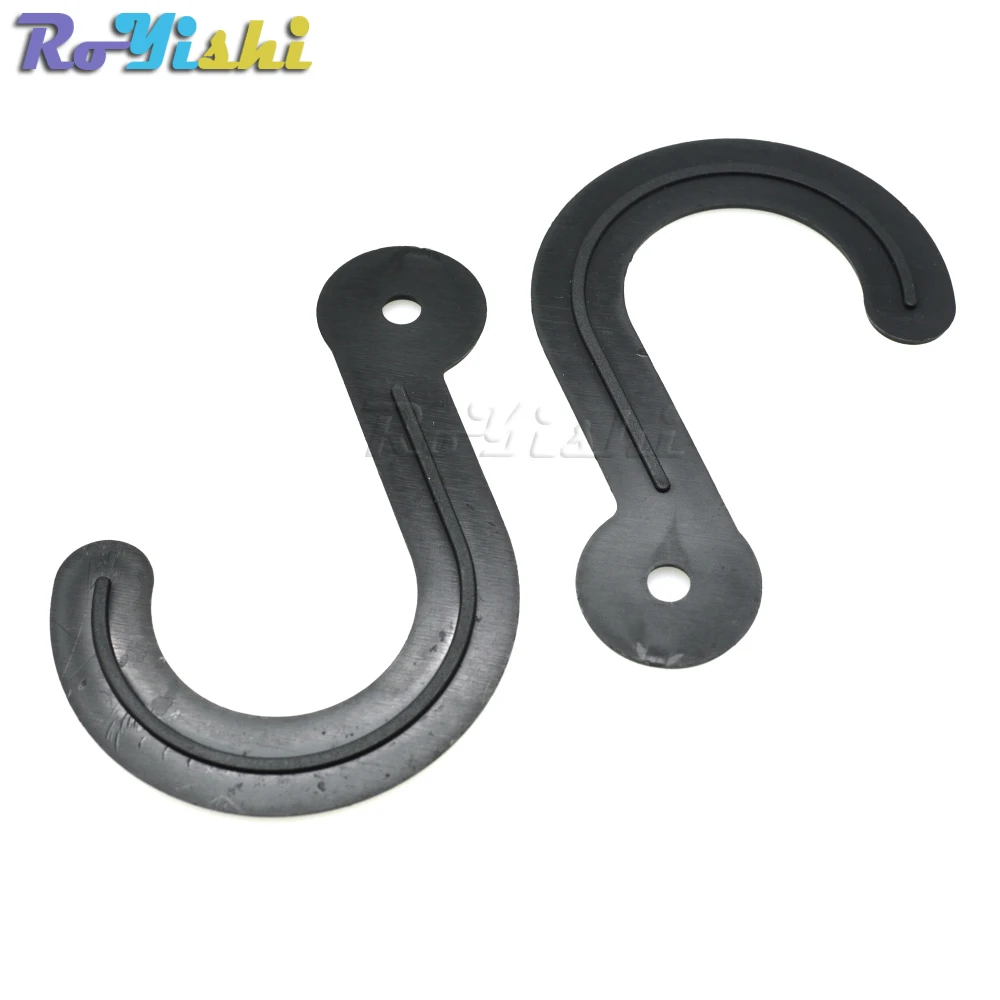 Percha de plástico negro con agujero de 5mm, gancho para accesorios de embalaje textil, prendas de vestir - imagen 5