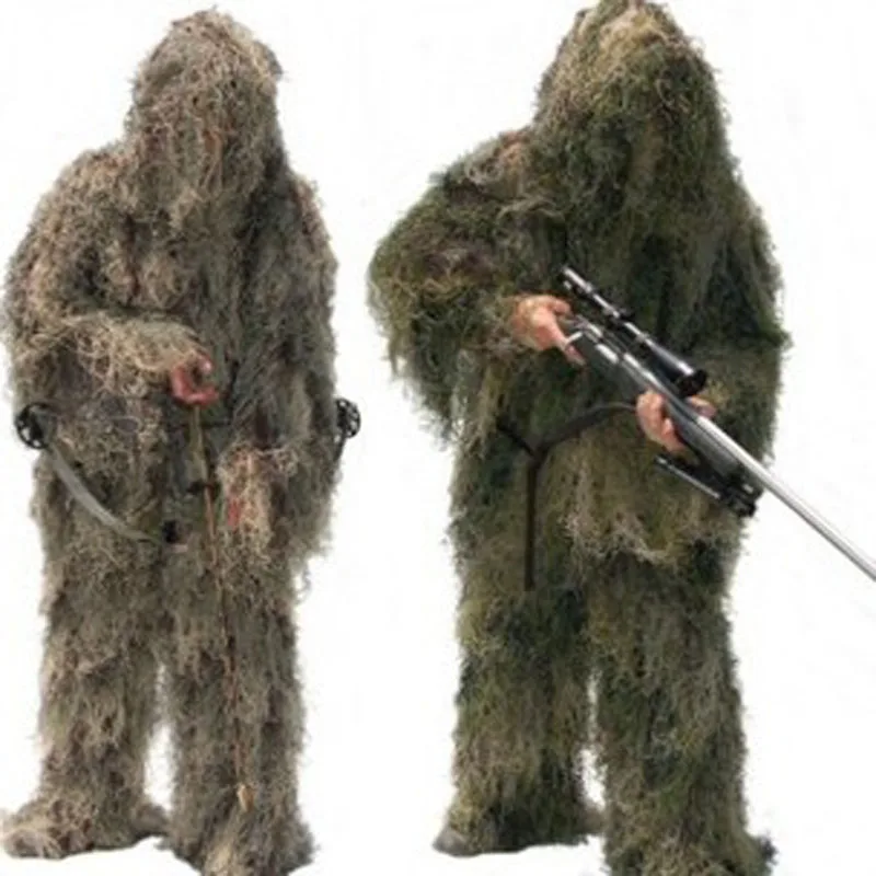 Disfraz para exteriores, conjunto Ghillie, hierba del bosque, estilo heno, hoja de bala colorida, equipo de caza de francotirador de la jungla - imagen 2
