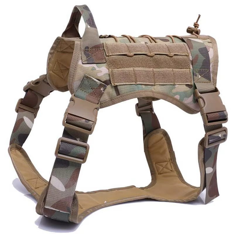 Arnés táctico para perro, chaleco para caminar, senderismo, caza, militar, Molle, resistente al agua, de entrenamiento, con mango - imagen 5