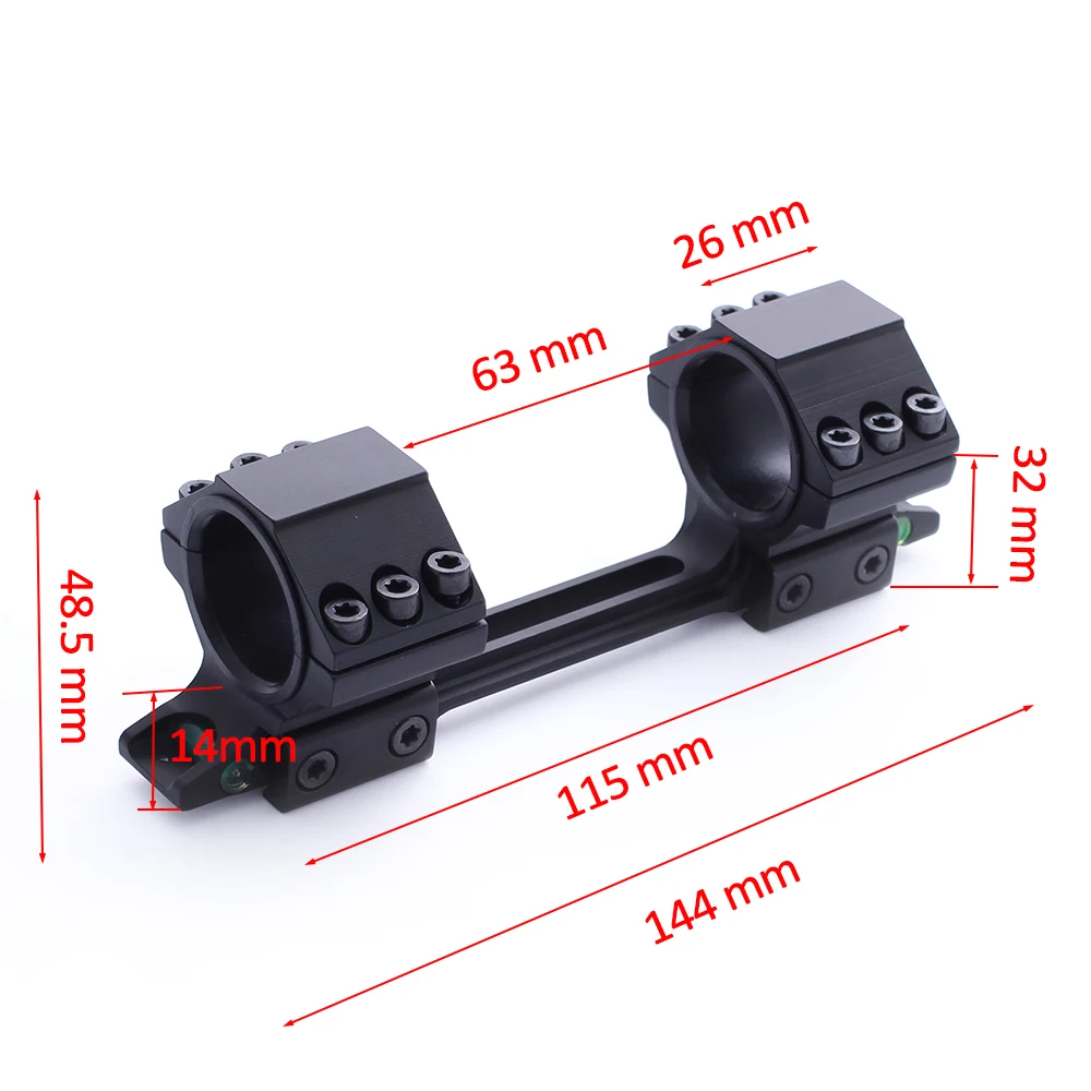 Anillos de alcance tácticos ajustables de 25,4mm/30mm, monturas de alcance con dos niveles de burbuja para riel de cola de milano de 11mm - imagen 3