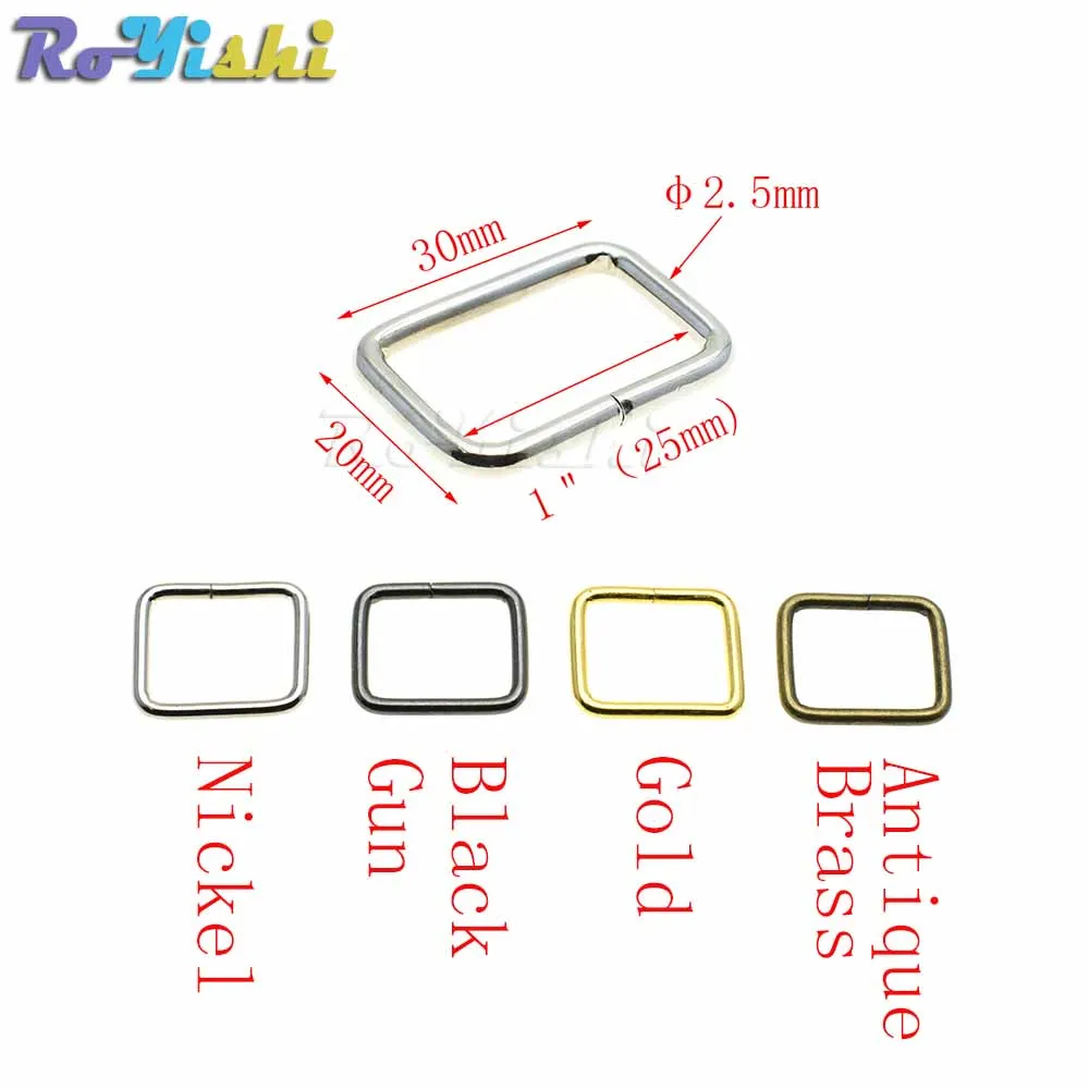 10 unids/pack de bucles de anillo rectangulares formados de alambre de Metal para correas 10 12 15 20 25 32 38mm - imagen 4