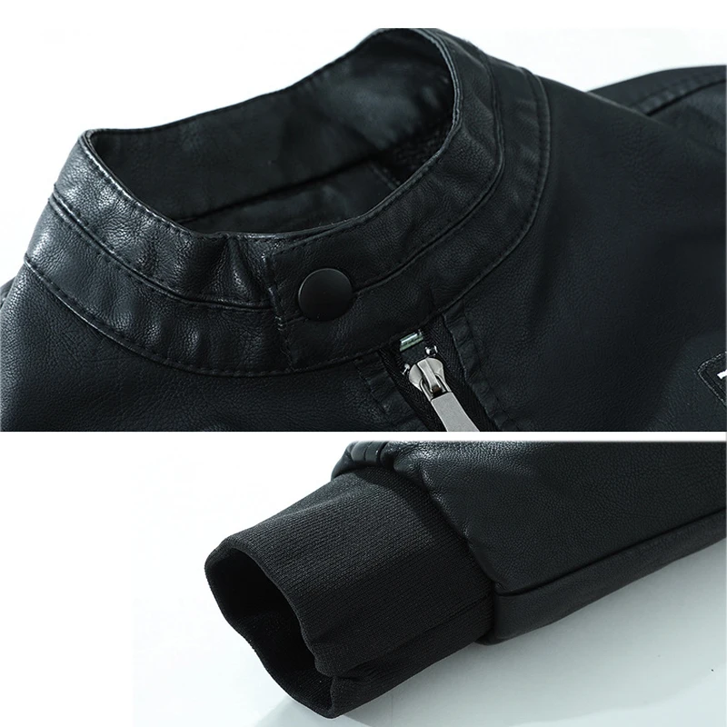 Nueva chaqueta de cuero resistente a puñaladas y anticorte de autodefensa para hombre, ropa protectora de seguridad Invisible de estilo chino con cuello levantado - imagen 3