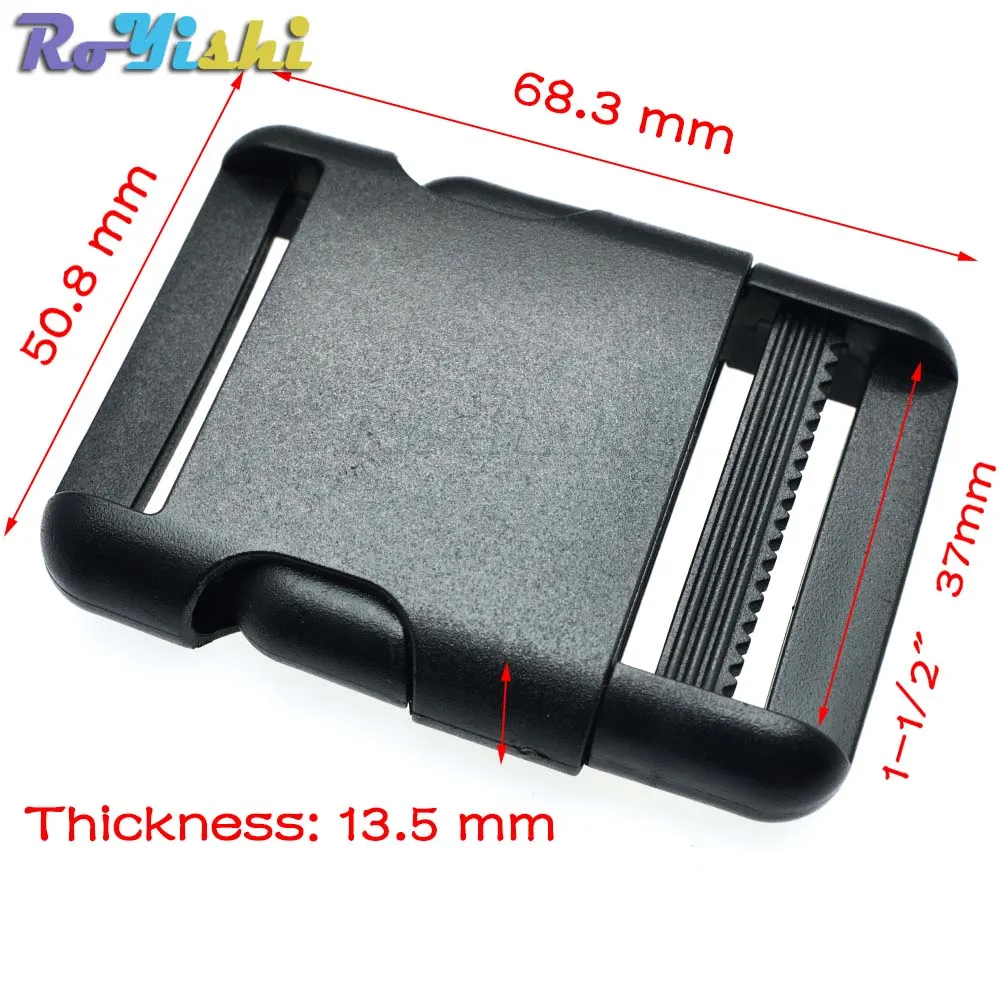 Hebilla Circular ajustable de plástico para correas de mochila táctica, 1-1/2 ", 37mm - imagen 2