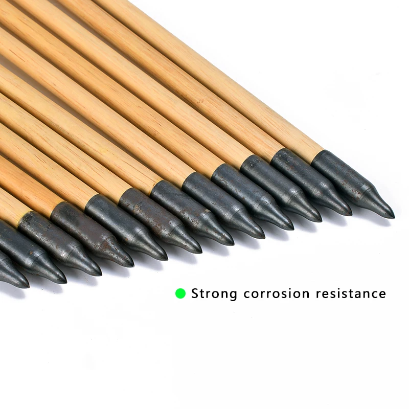 Flechas de tiro con arco de madera hechas a mano, recurvo, arco compuesto, caza, tiro, 25-70 libras, 12 piezas - imagen 4