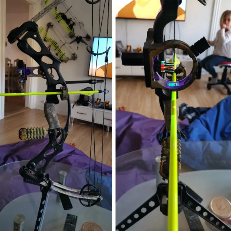 Kit de eslingas de mira para arco y ballesta de tiro con arco de caza, estabilizador de arco de apoyo de flecha, Kit de arco compuesto Peep Sight, 5 pines - imagen 3