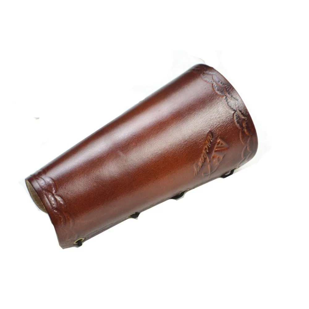 Protector de sujeción de brazo de cuero de vaca para tiro con arco tradicional, Protector de arco para tiro, caza, accesorio de tiro con arco - imagen 4