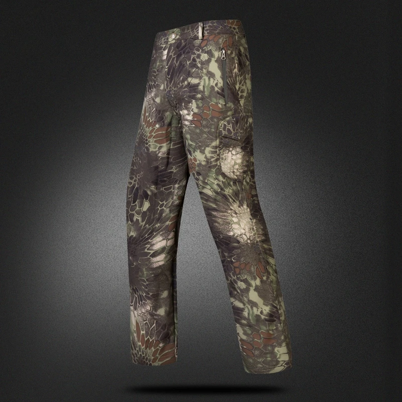 Pantalones impermeables cálidos de forro polar para hombre, pantalón largo de camuflaje táctico, térmico, transpirable, a prueba de viento, para exteriores - imagen 4