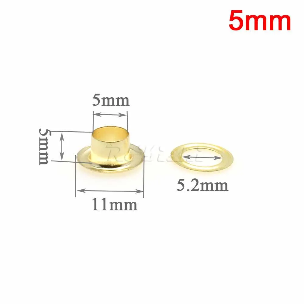 1000 unids/paquete de ojales de Metal de 3MM, 4MM, 5MM para artesanía de cuero, DIY, álbum de recortes, zapatos, accesorios prácticos de moda - imagen 4