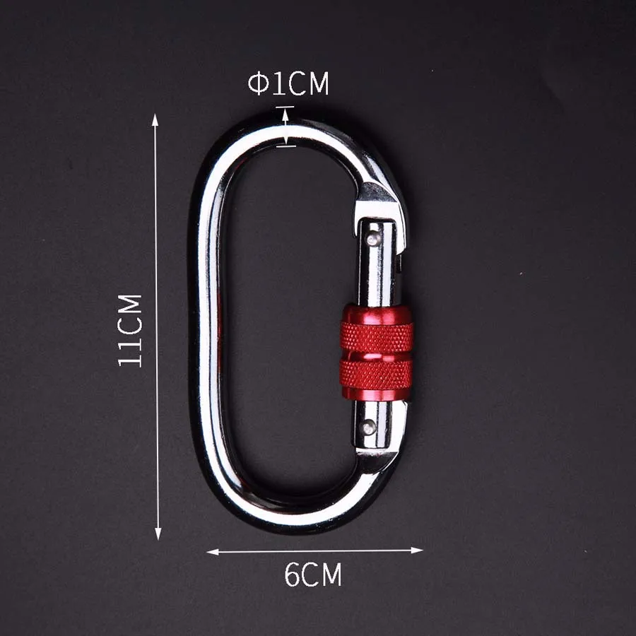 Hebilla de seguridad para hamaca de Yoga, accesorio profesional para escalada en roca, mosquetón, alpinismo, aleación de acero, 25KN, 2 unids/lote - imagen 3