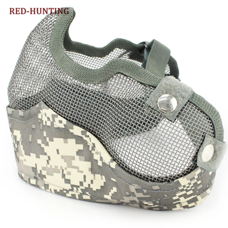 Máscara de protección de red de metal de media cara, táctica Multicam, Ejército de EE. UU., airsoft, caza militar - imagen 2