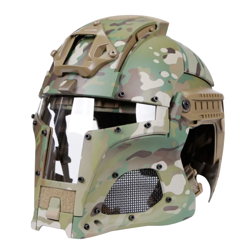 Casco táctico Medieval de guerrero de hierro, carril integrado NVG, Base de transferencia, perilla de esfera, deporte al aire libre, combate, Airsoft, Paintball - imagen 5