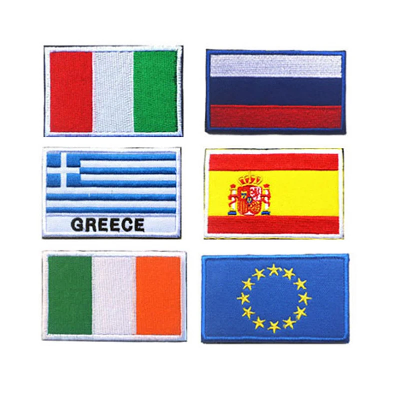 Parches bordados, Italia, UE, Grecia, España, Francia, Portugal, Alemania, Reino Unido, Austria, Ucrania, Escocia, Inglaterra, Irlanda, República Checa, Europa - imagen 2