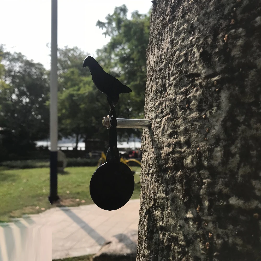 Tiro con arco de acero en espiral, objetivo de Paloma negro atornillado en cualquier objeto de madera, disfruta de Airsoft, acero Bbs, objetivo de tiro con tirachinas - imagen 2