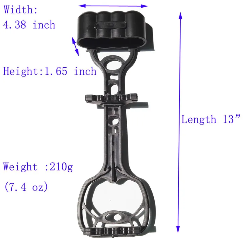 Carmín de flecha de tiro con arco, soporte ajustable para arco recurvo compuesto, color negro, 1 unidad - imagen 3