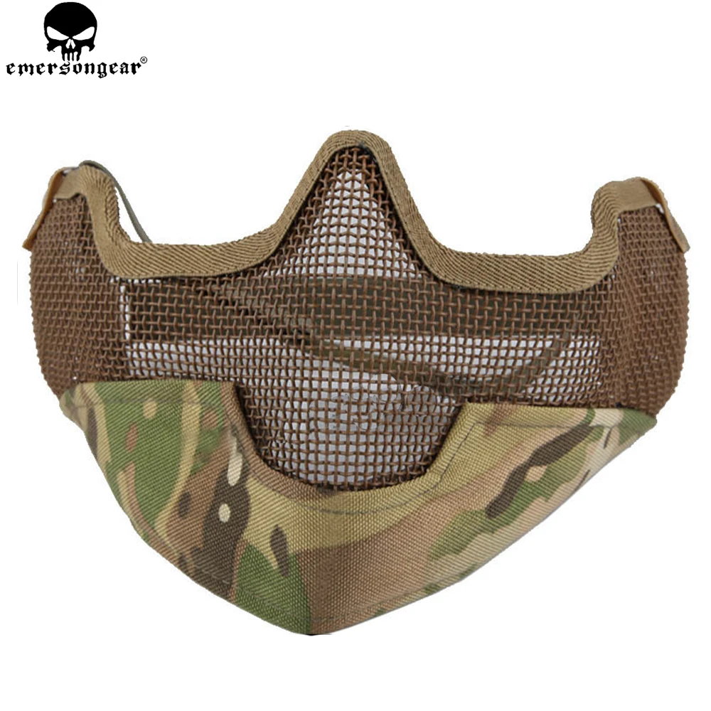 EMERSONGEAR-mascarilla protectora de media cara, máscara de malla metálica V2 Strike, Airsoft, caza, militar, Emerson BD6586 - imagen 2
