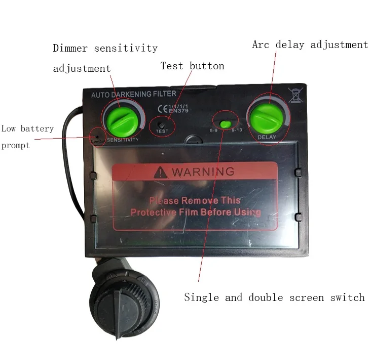 3.a generaciónNueva acción, lente de atenuación solar de soldadura totalmente automática, doble pantalla, espejo visual grande, espejo de protección de ventana - imagen 4