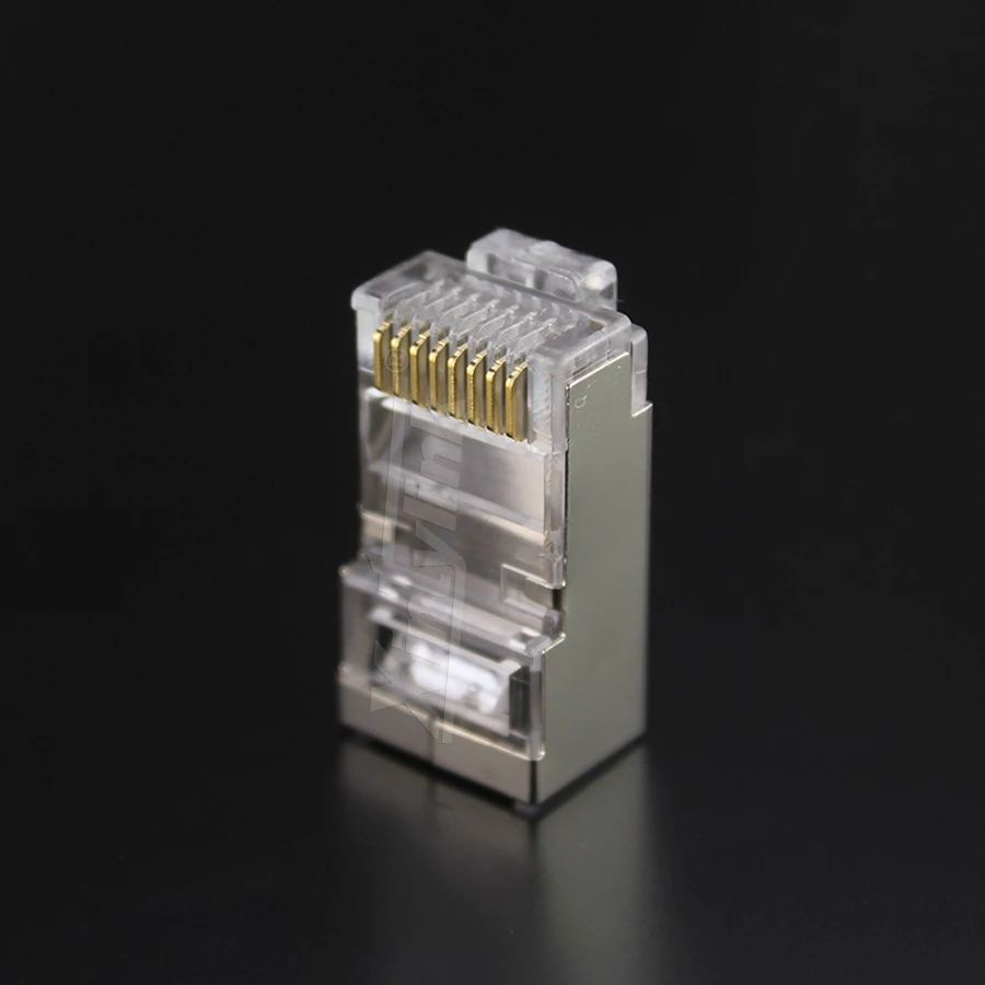 Xintylink-conector rj45 cat6, cable de red ethernet cat 6, enchufe 8p8c stp rg rj 45, conector macho lan blindado chapado en oro de 1,2mm - imagen 4