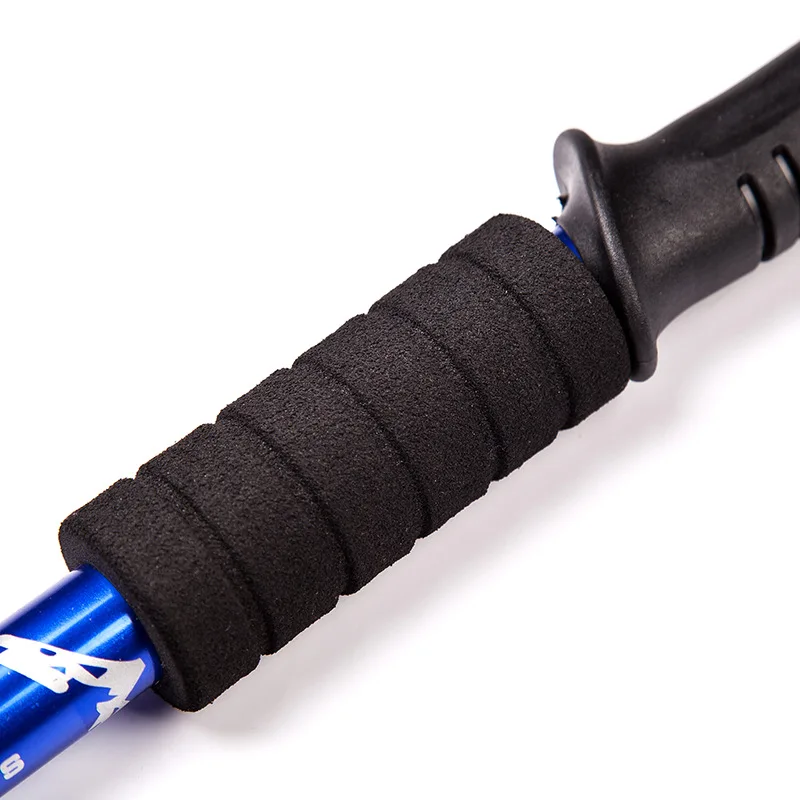 Bastón de senderismo de aluminio antigolpes Unisex, duradero, con mango de goma tipo T, ajustable - imagen 5