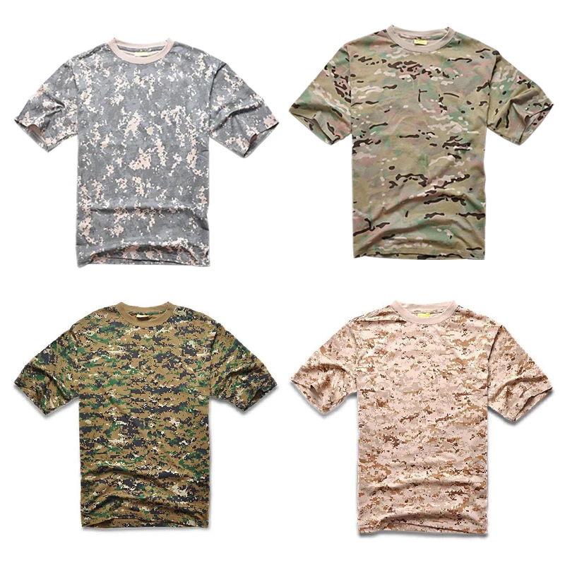Nueva camiseta de camuflaje al aire libre para hombre, camiseta de combate táctico transpirable, camisetas de camuflaje seco para campamento, ropa de caza, camisa - imagen 3