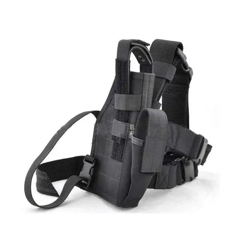 Funda táctica para pistola, soporte militar de pierna caída para diestros, negro, impermeable, accesorios de caza al aire libre, 9044 - imagen 3