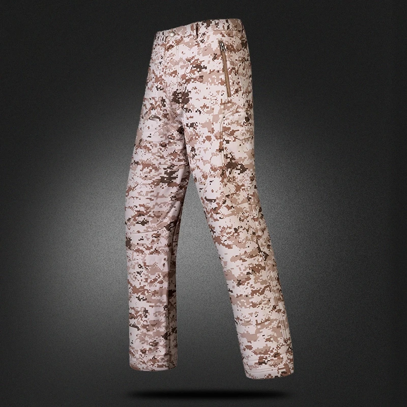 Pantalones impermeables cálidos de forro polar para hombre, pantalón largo de camuflaje táctico, térmico, transpirable, a prueba de viento, para exteriores - imagen 3