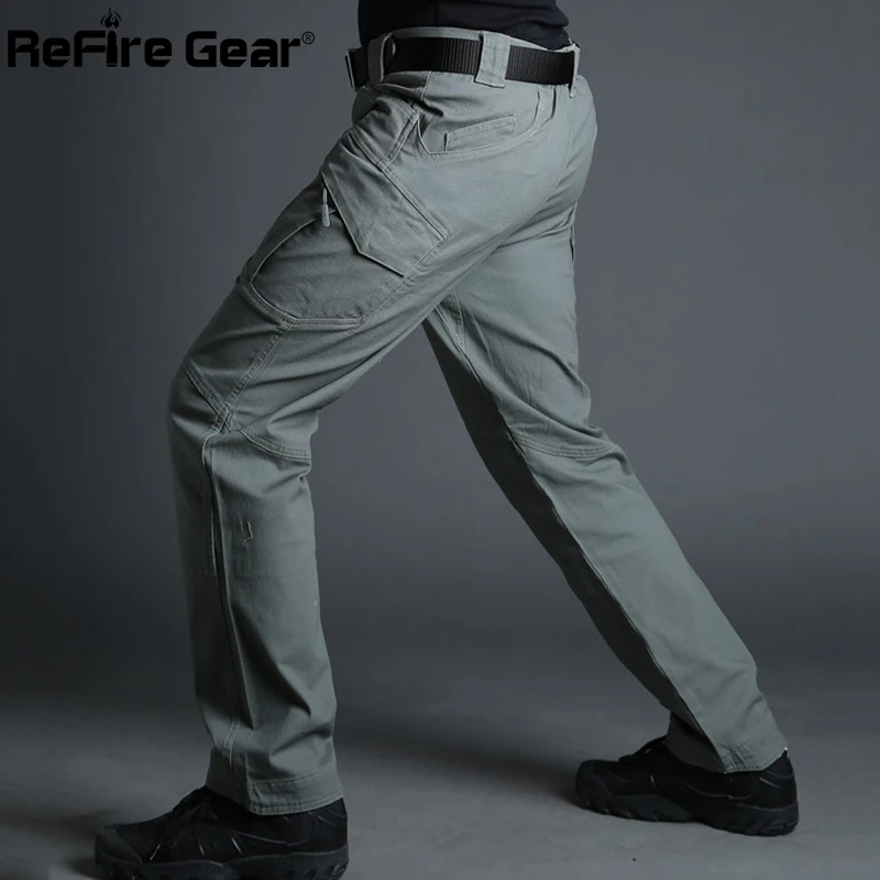 Pantalones Cargo tácticos IX9 City para hombre, pantalones militares del Ejército SWAT de combate, de algodón, muchos bolsillos, elásticos, flexibles, informales, XXXL - imagen 5