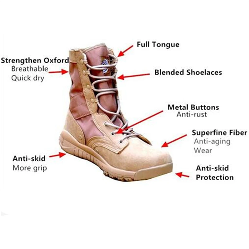 Botas de cuero ultraligeras para hombre y mujer, zapatos altos para senderismo, escalada, desierto y jungla, primavera y otoño - imagen 5