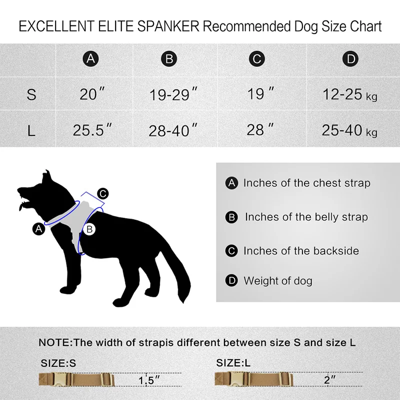 Arnés táctico de nailon para perros, chaleco para perros medianos y grandes, arnés Molle de entrenamiento - imagen 2