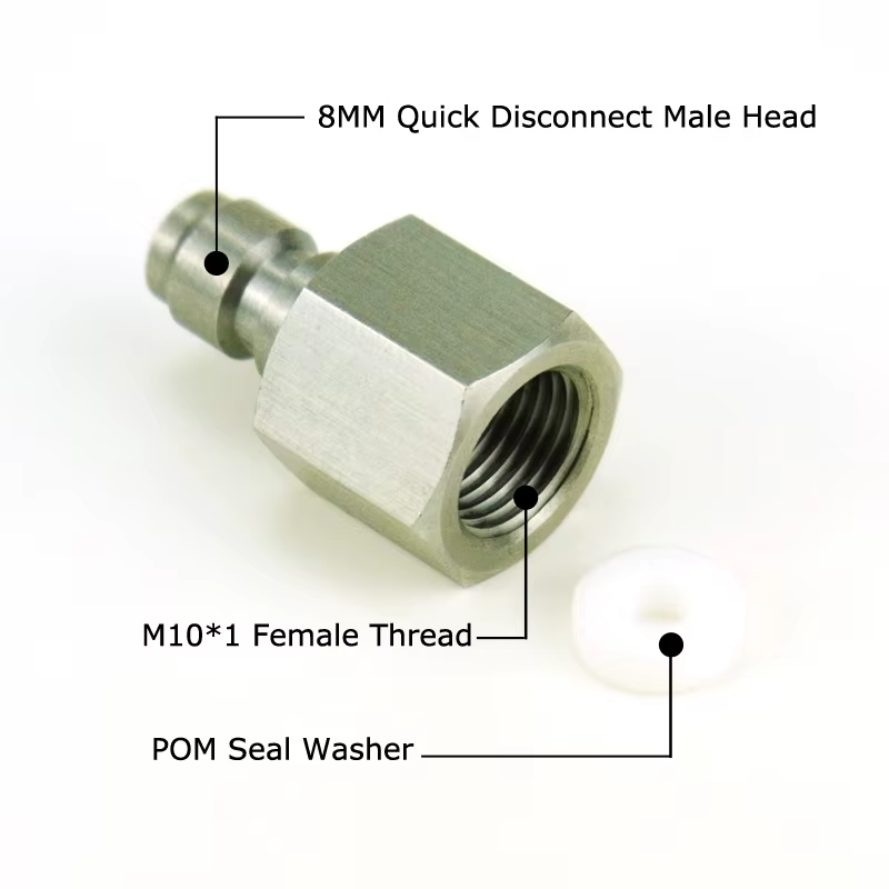 Conexion rapida roscada 1/8 NPT y 1/8 BSP, acero inoxidable industrial - imagen 5