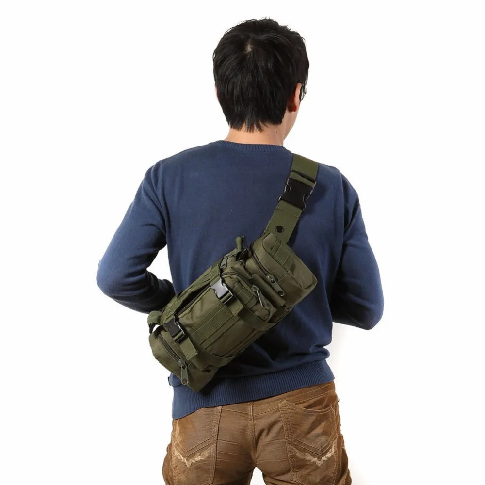 Riñonera para ciclismo al aire libre para hombre, útil bolso de hombro táctico militar 3P, bolsa para cámara de nailon 600D, bolsa de pesca impermeable - imagen 4