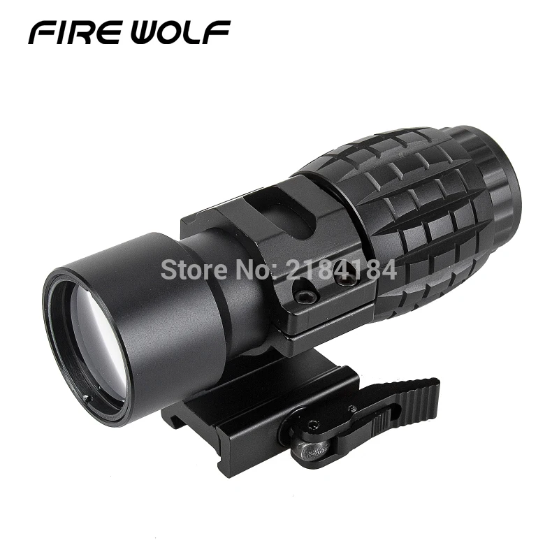 FIRE WOLF-mira táctica de punto rojo, lupa 3x que se adapta a la vista de puntos con giro al lado, montaje en riel Picatinny para caza - imagen 2